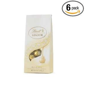 Lindt Chocolate Lindor White Chocolate Bag, 9.3 Ounce (Pack of 6)