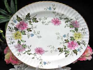 PARAGON AUTUMN GLORY OVAL PLATTER PERFECT MUMS FLORAL  