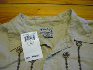 Lucky Brand Jeans 100% linen long sleeve button front shirt adult size 