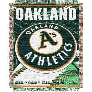  Oakland Athletics MLB Triple Woven Jacquard Throw (MLB 