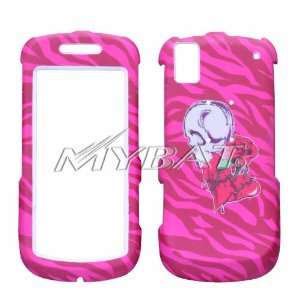 SAMSUNG M810 Instinct Lizzo Skull Heart Zebra Hot Pink Phone Protector 