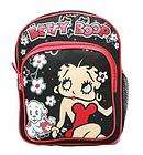 Licensed Betty Boop BLACK School 10 Mini Backpack Bag   FLOWER