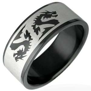 Mission Black Stainless Steel Dragon Chinese Zodiac Sign 