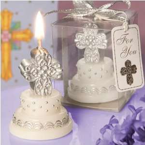  Cross Topped Cake Design Candle Favor (Set of 72)