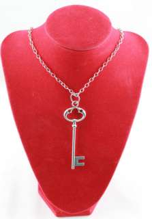 Tibetan Silver Skeleton Key Pendant Necklace E20007  