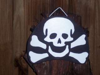 Pirate Jolly Roger Skull Wood Caribbean Sign  