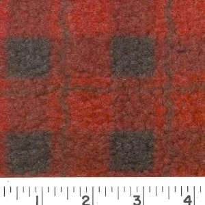  58 Wide BERBER FLEECE   RED PLAID Fabric By The Yard 