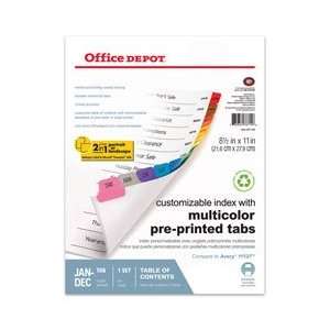  Office Depot(R) Multicolor Preprinted Table Of Contents 