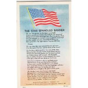  The Star Spangled Banner Linen Postcard unused   pre 1940 