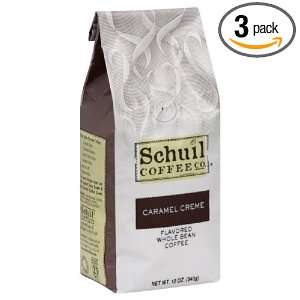 Schuil Coffee Caramel Cream Coffee Whole Bean, 12 Ounce (Pack of 3 