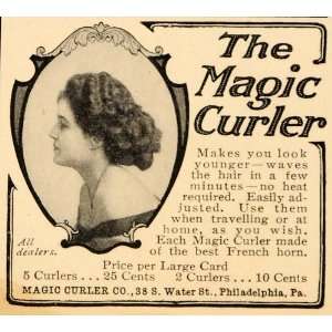  1910 Ad Antique Magic Curler Waves Hair French Horn 