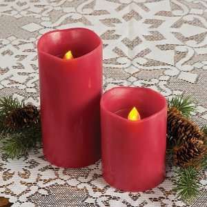  3 x 4 Red LED Pillar Candle