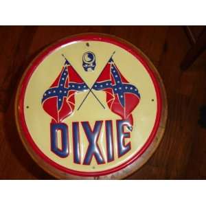  Reproduction Dixie and Rebel Flag Round Metal Sign Patio 
