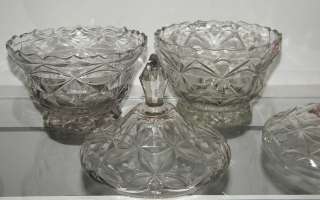 Pair of Antique 18C Georgian Glass Covered Bowls NR  