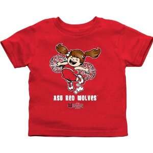   State Red Wolves Toddler Cheer Squad T Shirt   Red