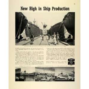   WWII Liberty Ship Battleship   Original Print Ad