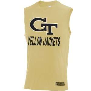   Tech Yellow Jackets Dart Sleeveless T shirt   Gold