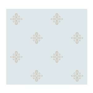   Glass Beads and Sand Medallion Wallpaper, Pearl Spa Silver Metallic