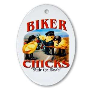   (Oval) Biker Chicks Women Girls Rule the Road 