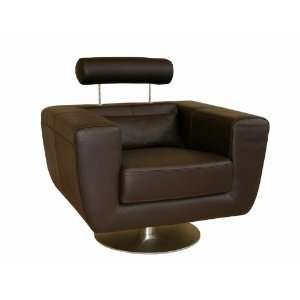   Dark & Light Brown Leather Club Chair 