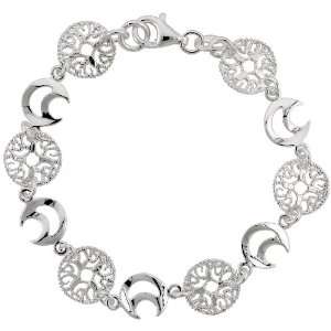   & Crescent Moon Cut Out Bracelet, 7/16 in. (11mm) wide Jewelry