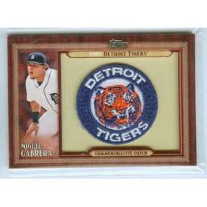  Cabrera 2011 Topps Baseball Commemorative Patch Vintage Tigers Logo 