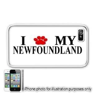  Newfoundland Paw Love Dog Apple iPhone 4 4S Case Cover White 