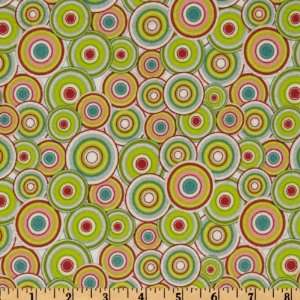  43 Wide Love Birds Flannel Circles Green Fabric By The 