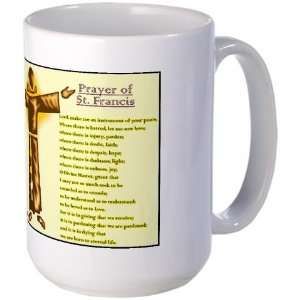  Prayer of St. Francis Catholic Large Mug by  