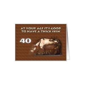  Funny Rhino 40th Birthday Card Toys & Games