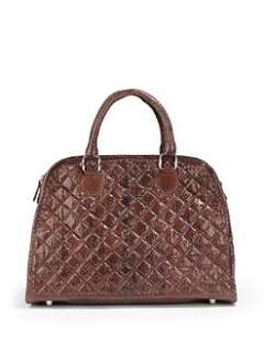 Beirn   Ali Small Quilted Watersnake Top Handle Bag/Burgundy