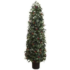   Tree w/Berry in Paper Mache Pot Variegated Red Patio, Lawn & Garden