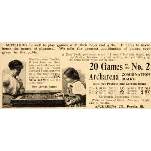  1899 Ad Archarena Combination Board Games Rule Children 