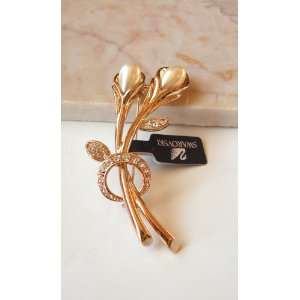Lily Flower Design 6 cm W x 5 cm H Comes With Free Swarovski Jewelry 