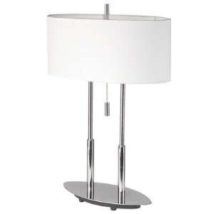 Dainolite DM2222 PC Table Lamp with Oval Linen Shade, Polished Chrome