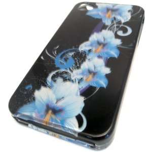  Apple iPhone 4 4S 4G Blue Lotus Flower Gloss Smooth Design 
