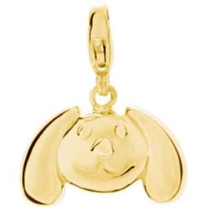  14K Yellow Gold Floppy Ear Dog Charm Jewelry
