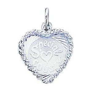  Sterling Silver Special Cousin Heart Charm Jewelry