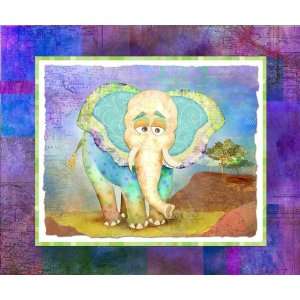  The Kids Room Elephant with Map Border Rectangle Wall 