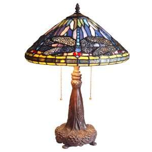  Dragonfly Tiffany Style Stained Glass Table Lamp 