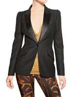 ALEXANDER MCQUEEN   SATIN LAPEL COOL WOLL TUXEDO JACKE