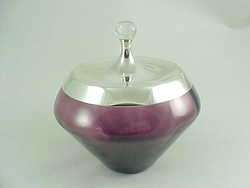 893 GORHAM STERLING SILVER COVER AMETHYST GLASS DISH  