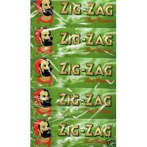 Pack   5 Packets Zig Zag Green Standard size cigarette rolling papers 