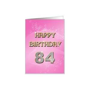 Bling Bling A pink 84th birthday card with lots of sparkle. Card