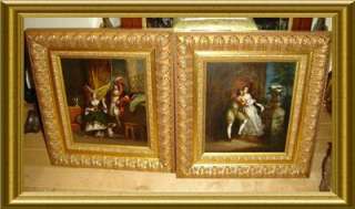 ANTIQUE ITALIAN AMAZING PAIR C1700S Oil Paintings RARE  
