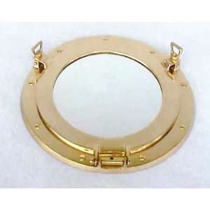 Brass Porthole Mirror   Nautical Decor 