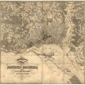  Civil War Map Topographical map of the District of Columbia 