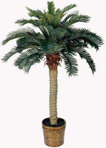 NEARLY NATURAL Artificial 4 Ft Sago Silk Palm Tree   Tropical Decor 