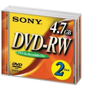  Sony DVD RW 2X Rewriteable 4.7GB (2 Pack) Electronics