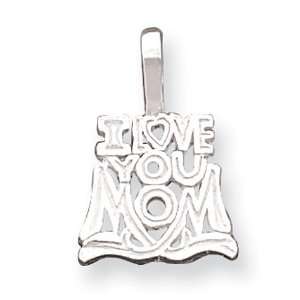  I Love You Mom Pendant   Sterling Silver Jewelry